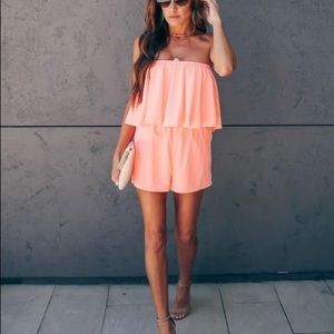 Coral Romper Never Worn